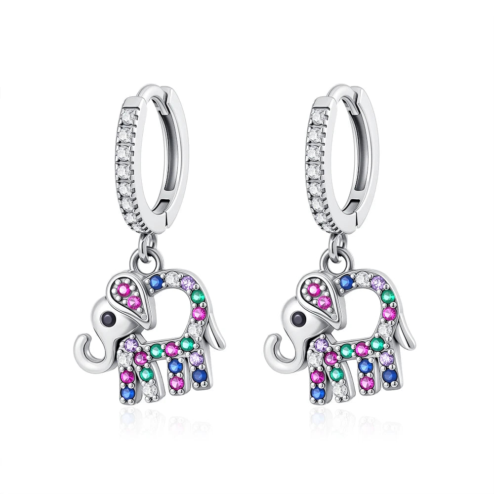 2026 Neue 925er Silber Elefant Kirschblüten Schmetterling Herz Ohrringe, eine zarte Wahl für Damenschmuck