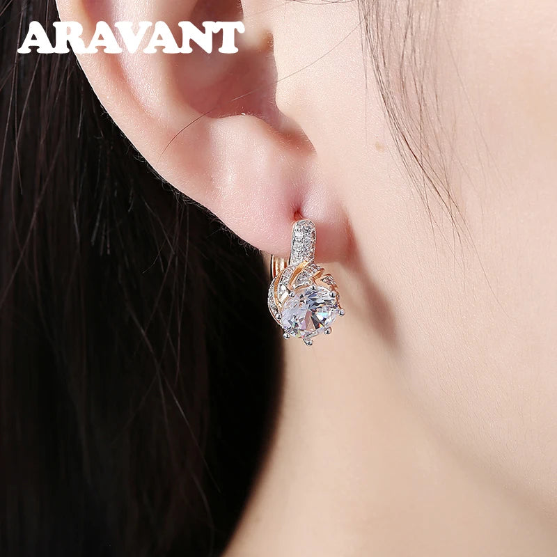 Aravant 925er Silber 18K Gold Ohrhänger für Damen Mode Party Schmuck Geschenke