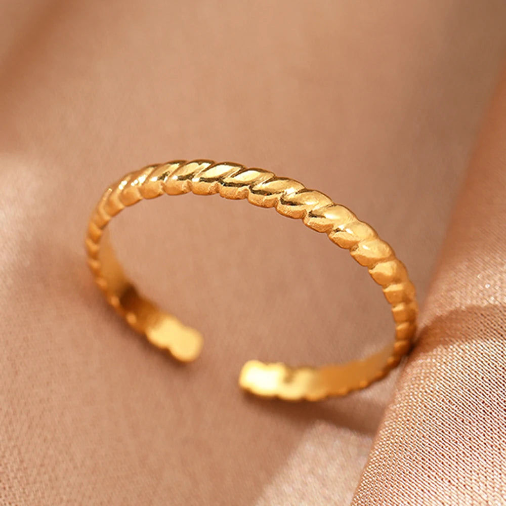 Edelstahlringe Schlichter Geometrischer Modeschmuck Vintage Fein Verstellbare Offene Ringe Für Frauen Schmuck Hochzeiten Geschenke Neu Trendy