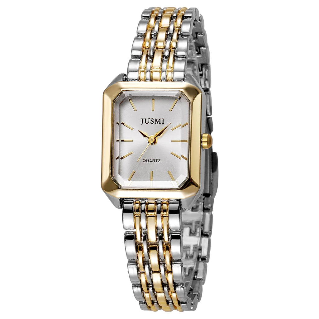 New Fashionable Simple Explosive Square Bar Scale Dial Steel Strip Quartz Watch