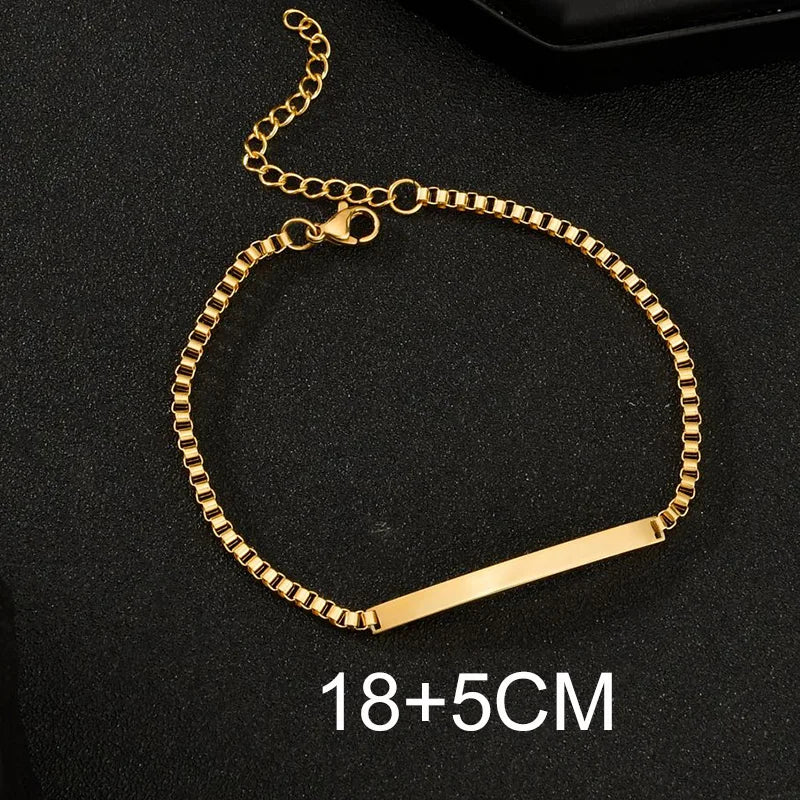 Bluelory personalisiertes Armband für Herren und Damen, Edelstahl, verschiedene Stile, leeres Namensschild, Herzarmband, Party-Schmuckgeschenk