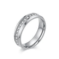 6mm Edelstahl-Ring mit CZ-Rille für Damen und Herren, Größen 5-10