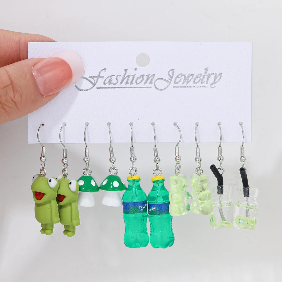 Mode Süße Fruchtgetränk Ohrringe Set für Damen Niedliche Cartoon Lebensmittel Eis Donut Lustige Harz Ohrringe Party Schmuck Geschenk Neu
