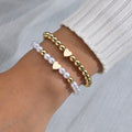 2 PSC Love Imitation Pearl Beaded Adjustable Rope Chain Valentine's Day Jewelry Gift Couple Bracelet