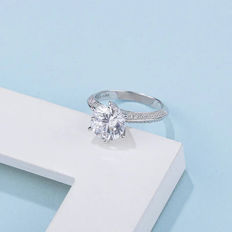 NeeTim 5 Karat Moissanit Eheringe für Frauen 925 Sterling Silber Ewigkeit mit Weißgold überzogen Band Verlobungsschmuck
