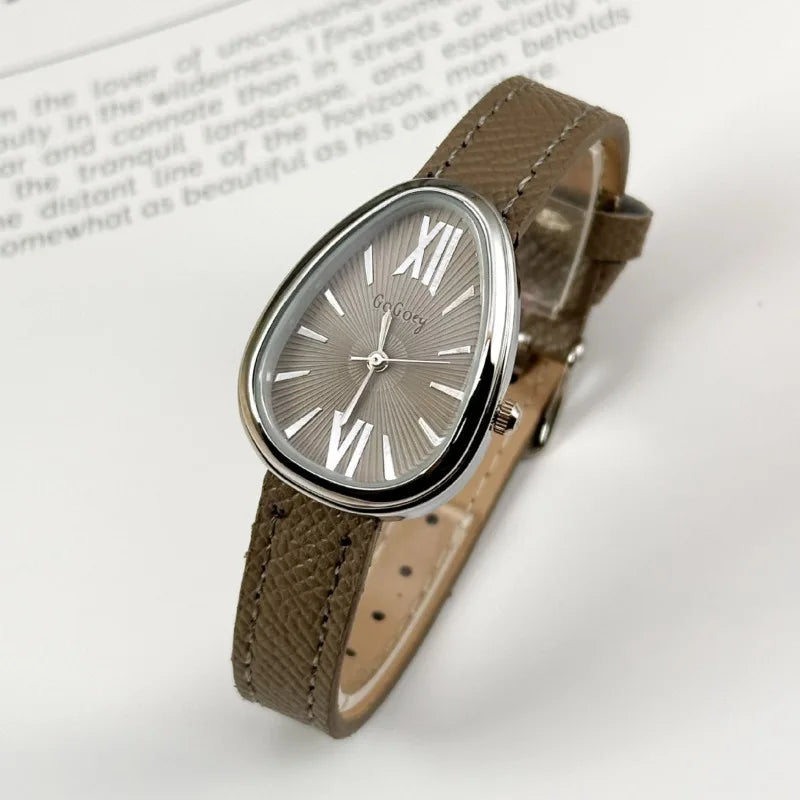 Famoso reloj de cuarzo de marca para mujer, regalo de lujo, reloj de pulsera de cabeza de serpiente para mujer, reloj de pulsera de moda con correa de cuero rojo, Dropshipping