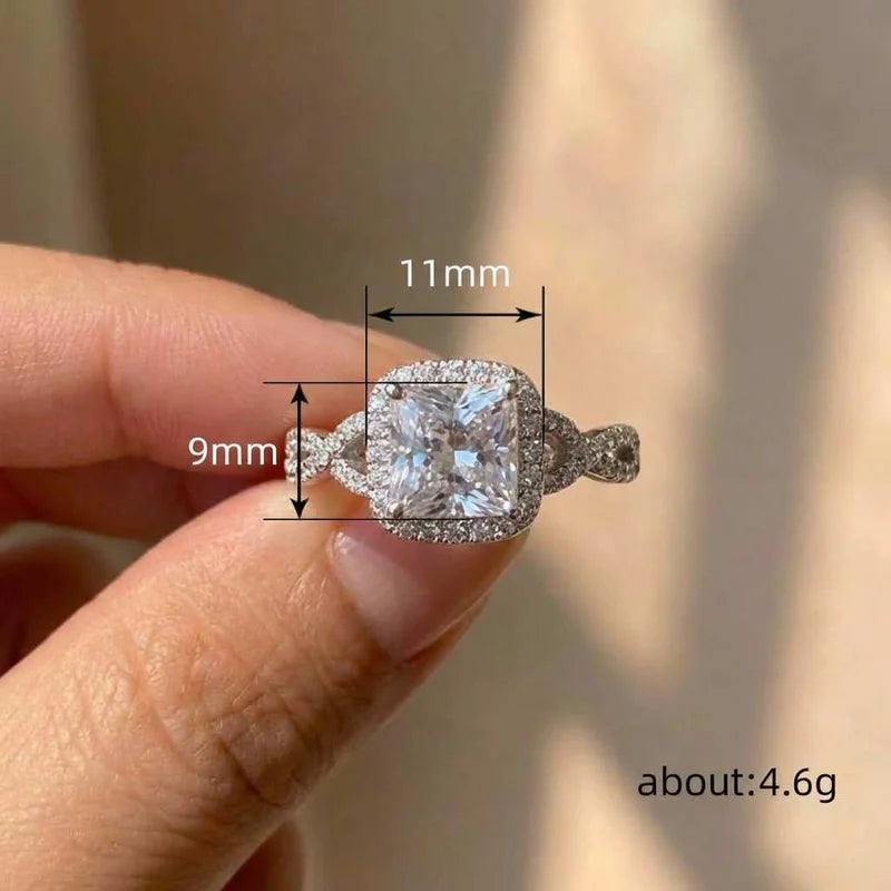 Anillos de mujer de plata de ley 925 con circonita para fiestas de compromiso, accesorios de nuevo diseño