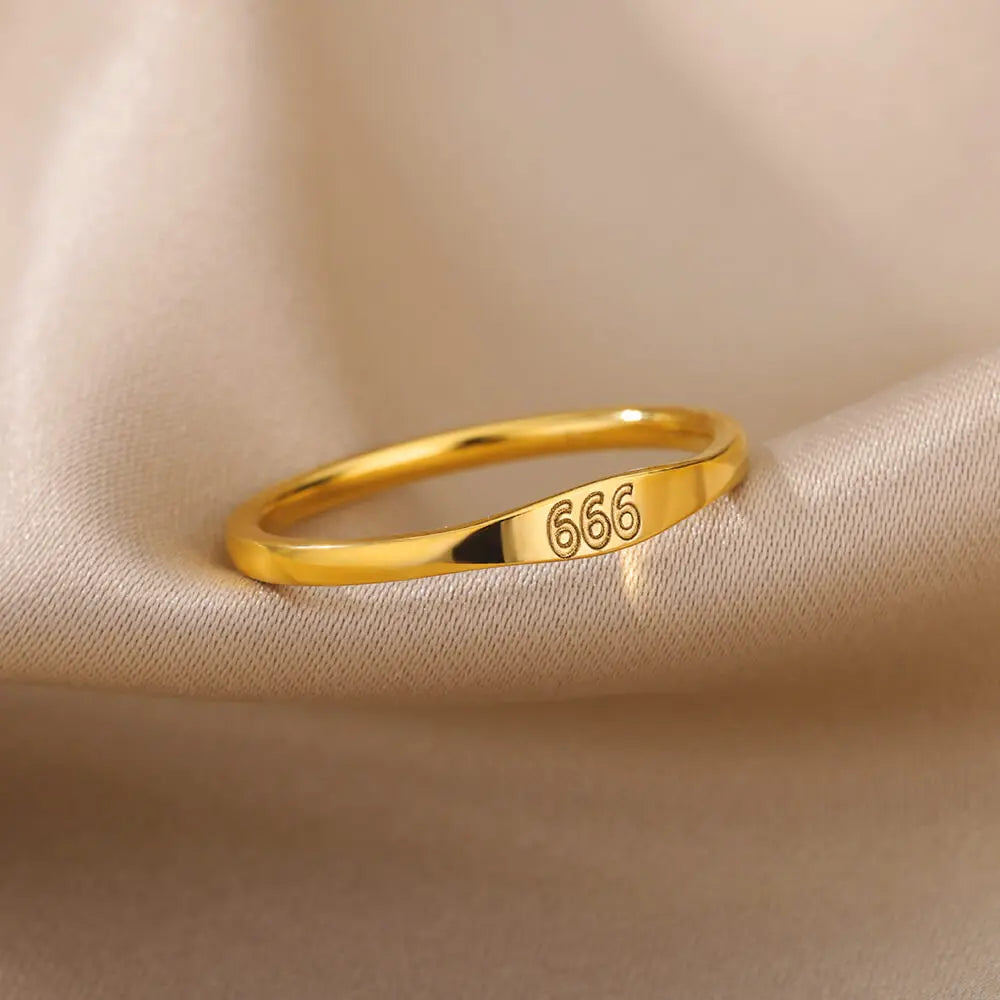 111 222 333 444 555 666 777 999 Engelszahlenringe für Damen Edelstahlring Vintage Ästhetik Retro Schmuck anillos 2025