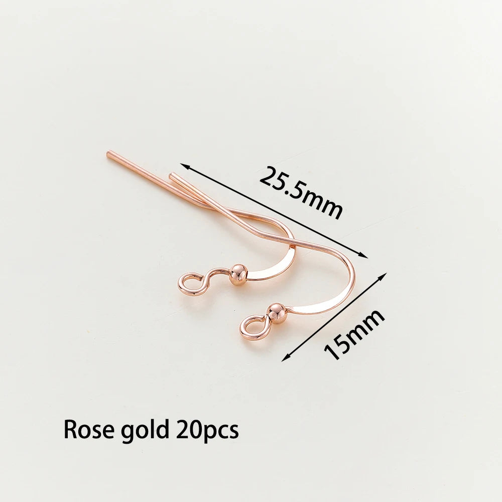 20 unidades/lote 6 estilos 14K 18K Alambres chapados en oro para pendientes con gancho para la oreja Suministros de cierres para pendientes para la fabricación de joyas DIY