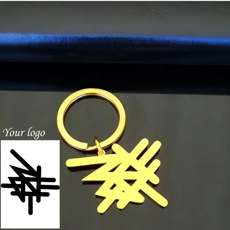 Custom Logo Keychain Stainless Steel Personalized Emblem Pendant Keychains House & Friendship & Pet Decorative Key Jewelry Gifts