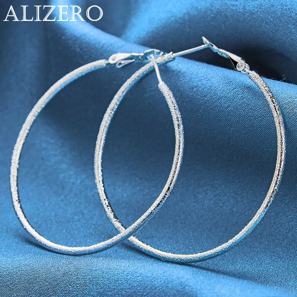 ALIZERO 925 Sterling Silber Ohrringe Einfache runde Kreolen Ohrringe für Frauen Mode Hochzeit Verlobung Charm Schmuck Geschenke