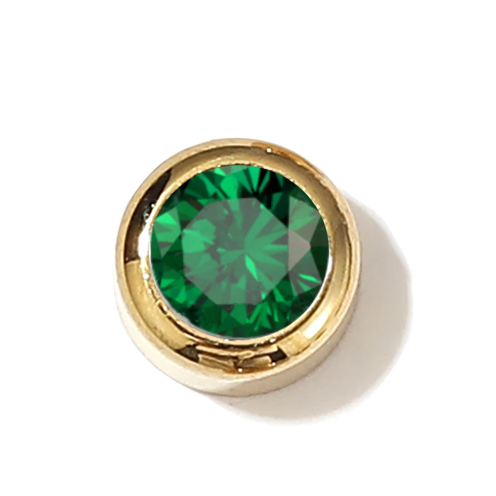 SUNIBI Charm de acero inoxidable Collar de cristal Colgante de piedras de nacimiento Charms para hacer joyas Pendientes de mujer Accesorios DIY