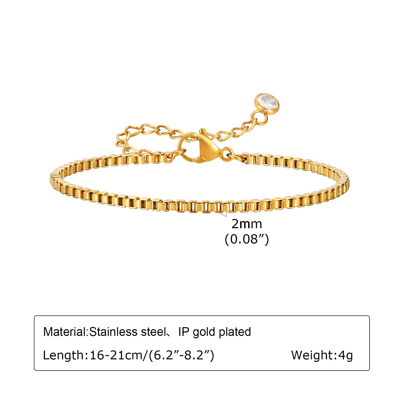 Nicht anlaufendes Edelstahlarmband vergoldet stapelbar für Damen, dünnes Fischgrätenkettenarmband wasserdichter Schmuck Geschenk