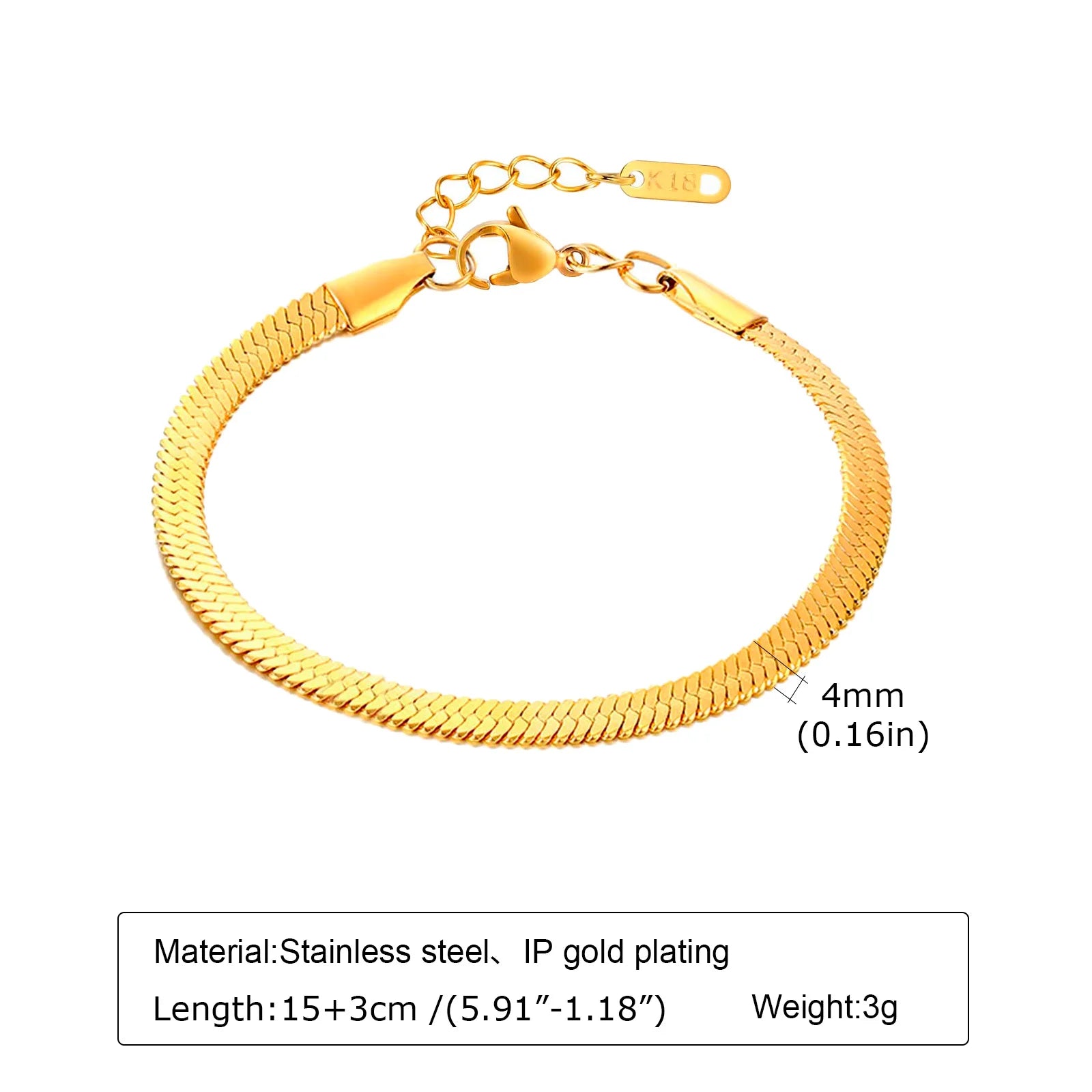 Wasserdichte Edelstahl-Kettenarmbänder für Damen, vergoldete, stapelbare Gliederarmbänder als Geschenke