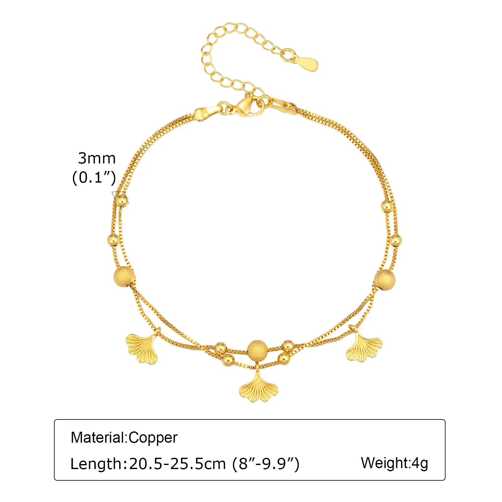 Fußkettchen Armband für Beine aus Edelstahl, wasserdicht, verstellbar, Strandperlen, Kugel, kubanische Gliederkette, Sommer, Boho-Fußschmuck für Damen
