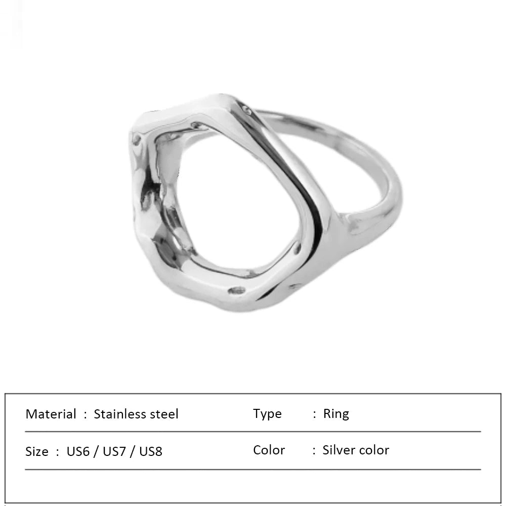 Edelstahlringe für Frauen Goldfarbe Liebesherz Hochzeits-Statement-Ringe Stilvoller Schmuck Zubehör Großhandel Dropshipping