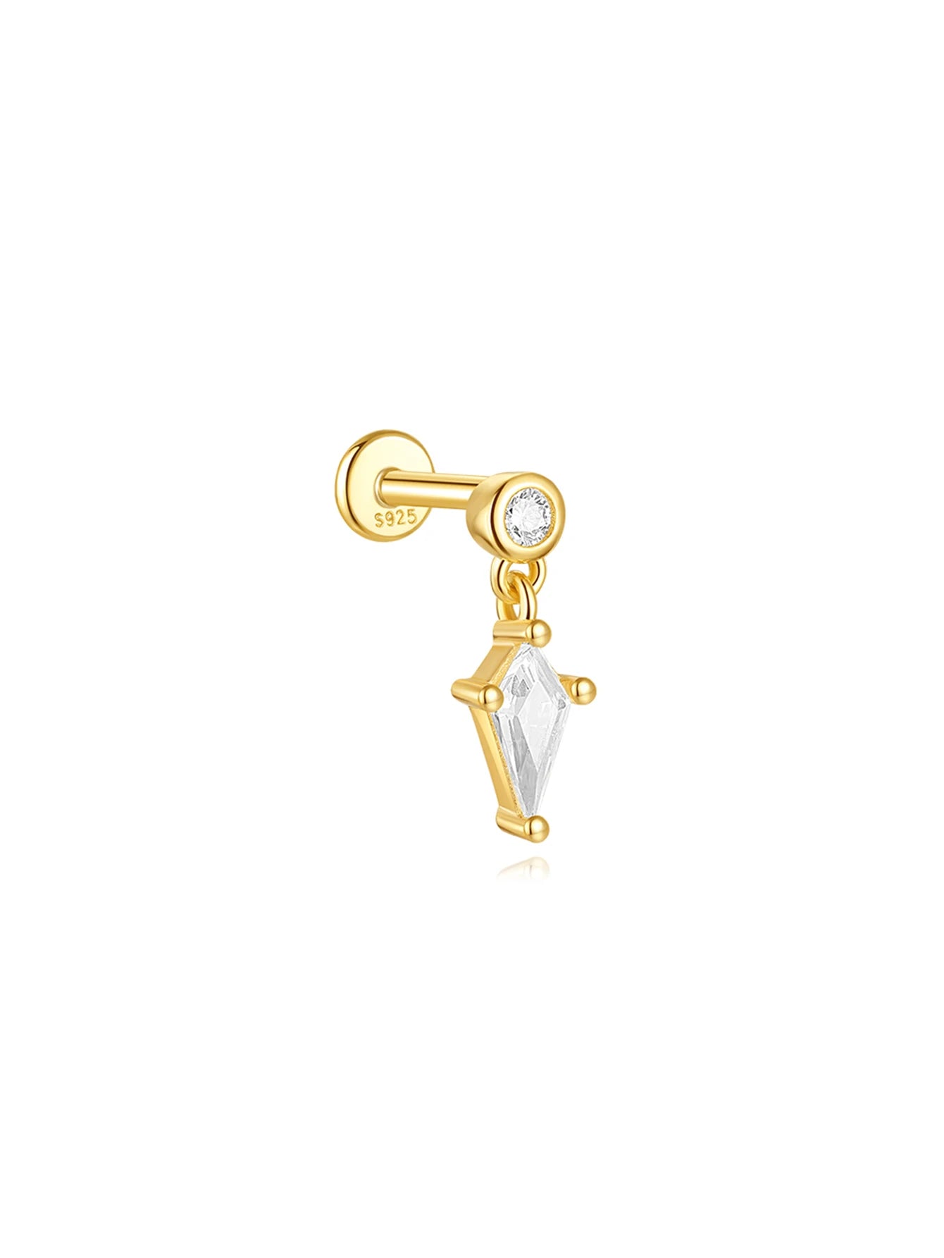 CANNER 1PC Vier-Punkt-Stern Mond Quaste Lotus Knorpel Spirale Piercing 925 Sterlingsilber Ohrstecker Für Frauen Ins Ohrring