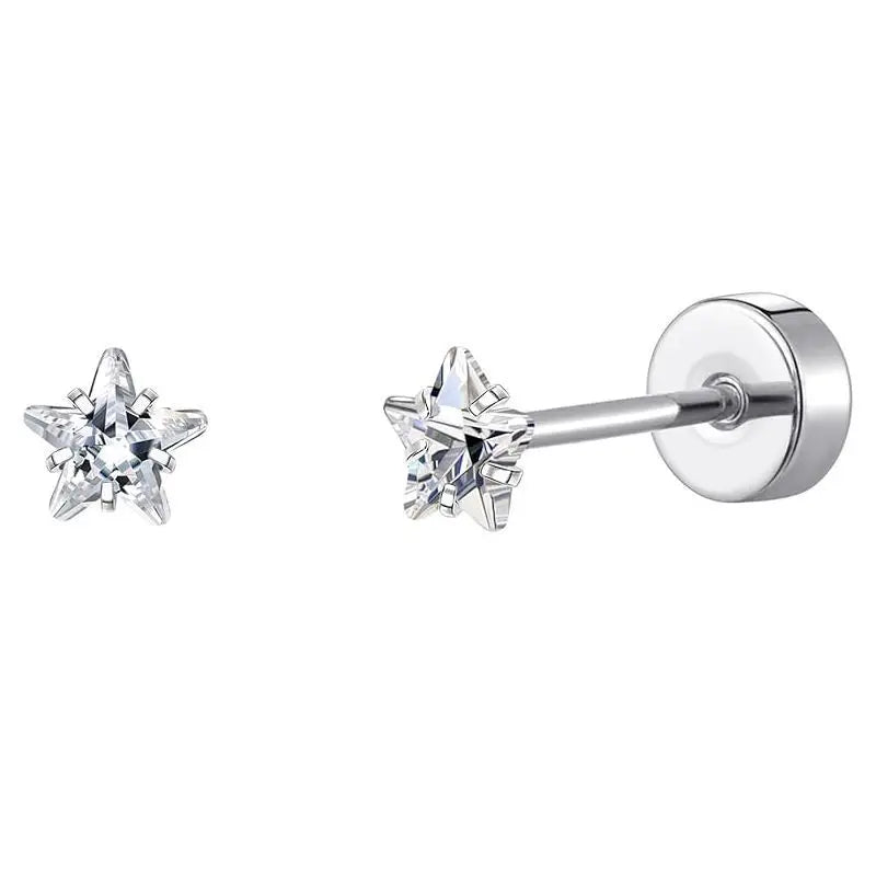 2er-Set Edelstahl Herz-Mond-Ohrstecker Schraubkugel-Ohrstecker für Frauen Mode Ohr Tragus Knorpel Piercing