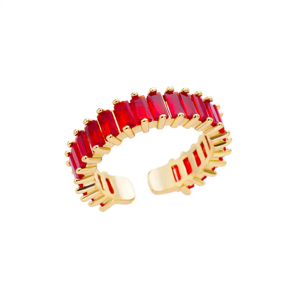 Mini Zirkon Grüne Ringe für Frauen Edelstahl Goldfarbe Verstellbarer Fingerring Verlobung Hochzeit Weihnachtsgeschenk Schmuck