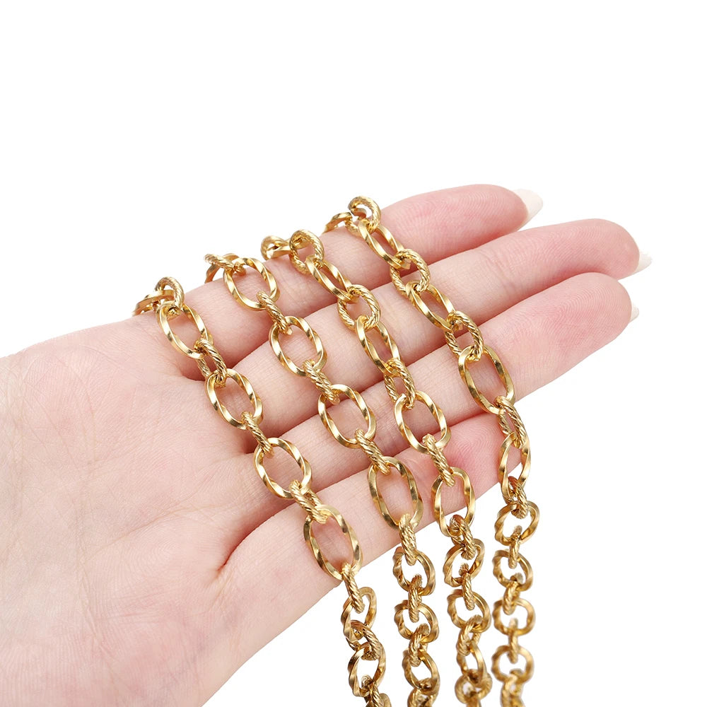 1 Meter Edelstahl Messing Metall Dicke Kette Für Schmuckherstellung Handgemachte DIY Armband Halskette Komponenten