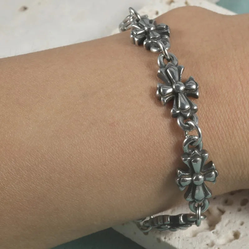 Mode Personalisiertes Gothic-Kreuz-Armband für Männer und Frauen Vintage Hip Hop Rock Party Geschenk Europäische und Amerikanische Trends