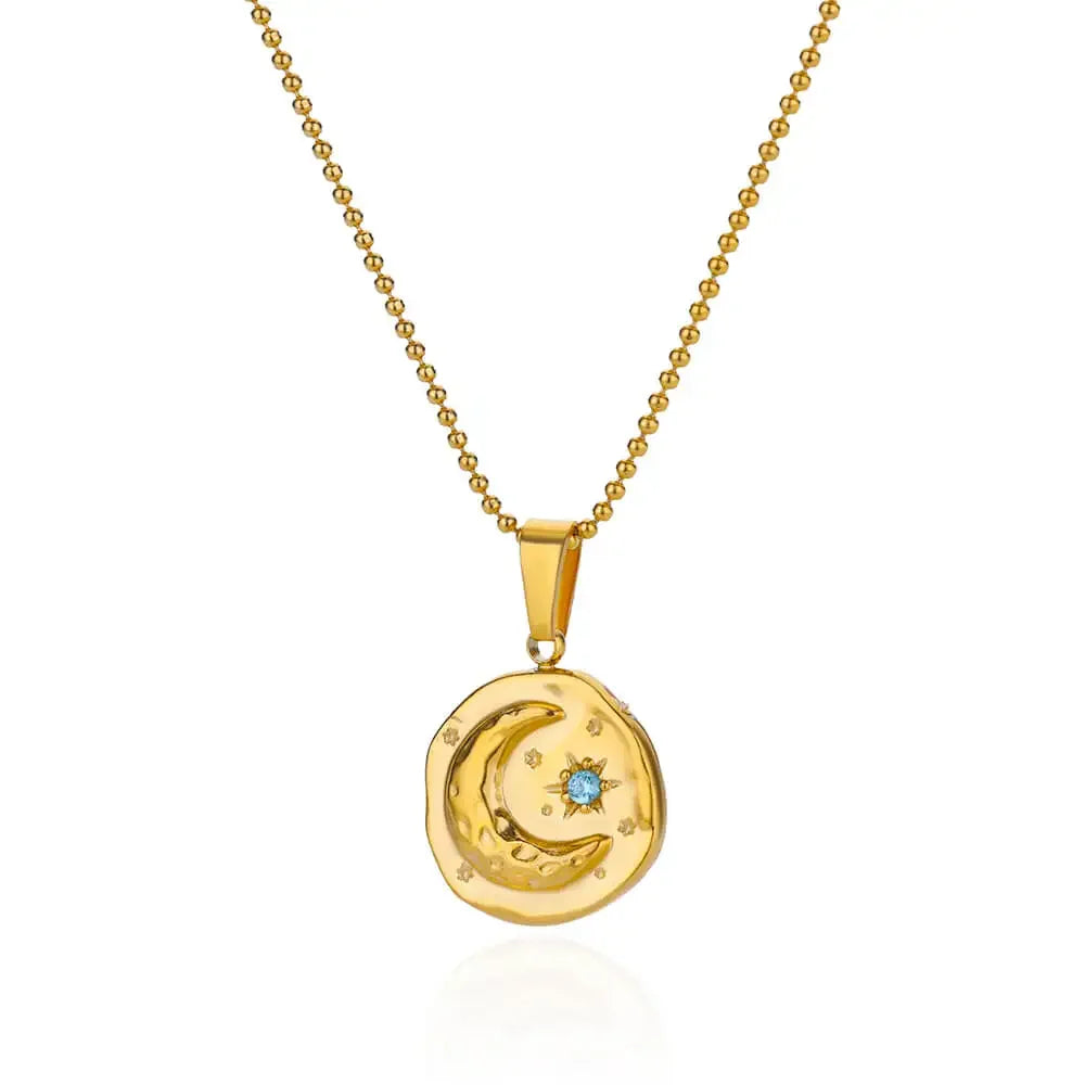 Romantic Wedding Heart Cubic Zirconia Necklace For Women Elegant Cute Gold Color Stainless Steel Necklaces Jewelry Birthday Gift