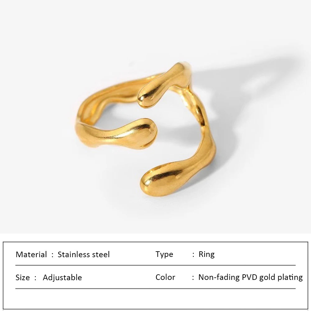 Anillo de acero inoxidable impermeable para mujer, anillo de corazón que no se decolora, anillos de metal elegantes, joyería sencilla, novedad, venta al por mayor, Dropshipping