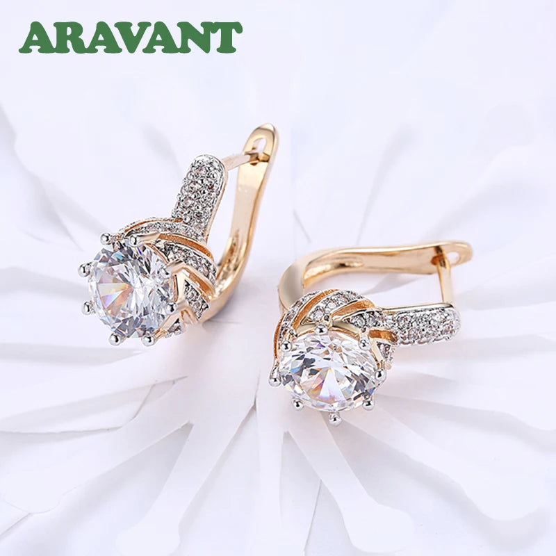Aravant 925er Silber 18K Gold Ohrhänger für Damen Mode Party Schmuck Geschenke