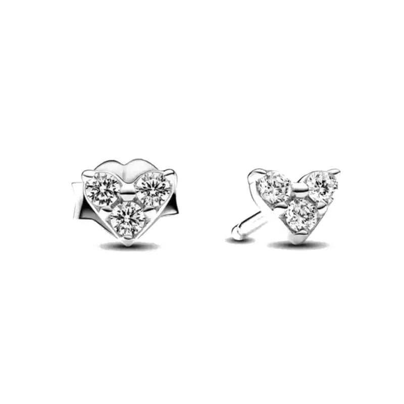 Neue S925 Silber Herz-Stein-Ohrstecker geeignet für Valentinstag, Muttertag, Jubiläumsgeschenk DIY Charm-Schmuck