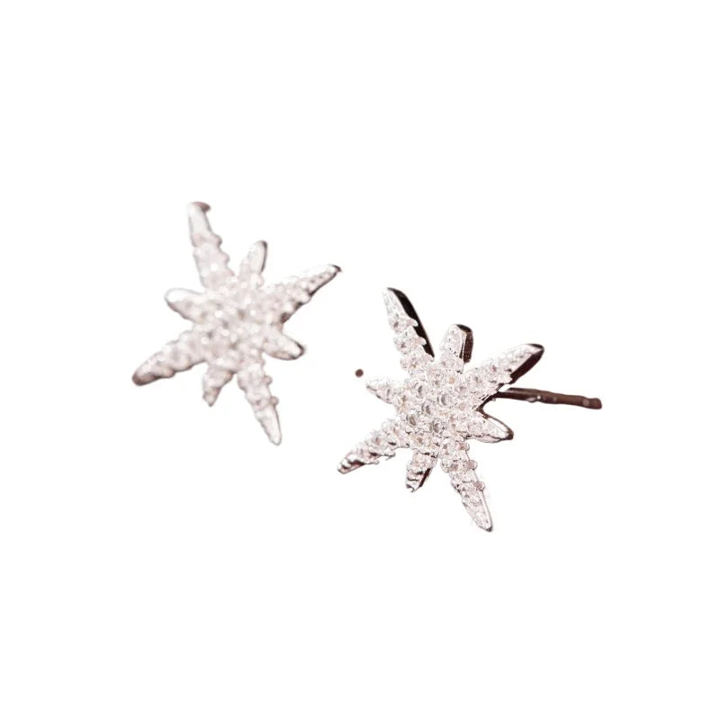 1 Paar Ohrringe Sechszackiger Stern Kupfer Material Vielseitiger Trend Damen Ohrstecker Hochzeit Valentinstag Geburtstag Schmuck