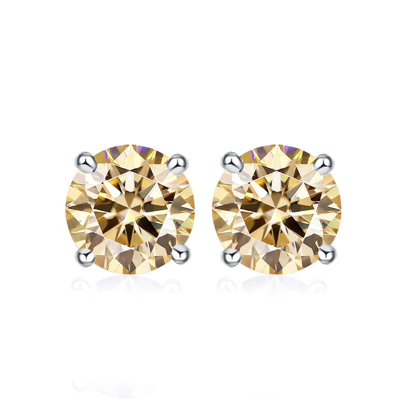 NeeTim Pendientes de Moissanita para Mujer 0.5ct 1ct 2ct Plata de Ley 925 Rosa Negro Azul Gris Brillante Diamante de Laboratorio
