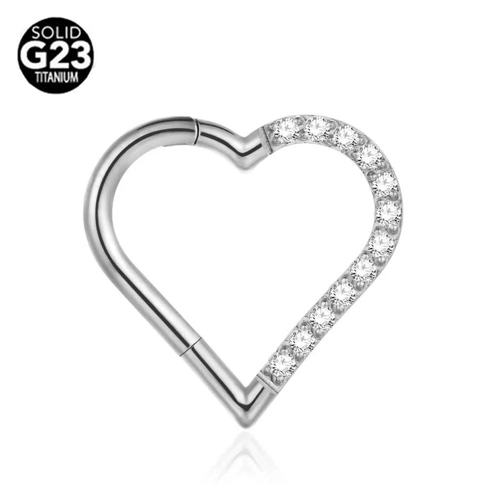 G23 Titanio Abeja Septum Aro Nariz Piercing Joyería Corporal 16G Segmento Lunar Serpiente Clicker Hélice Oreja Cartílago Corazón Daith Aro