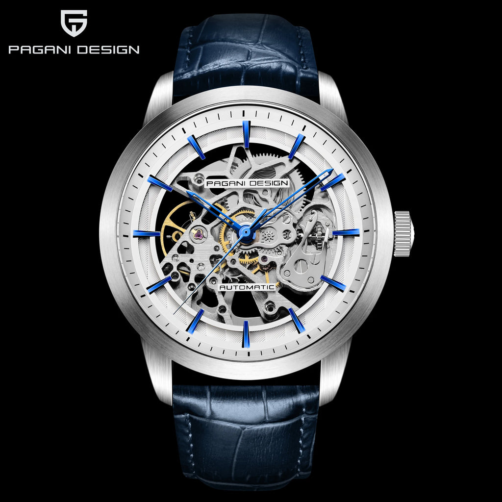 PAGANI DESIGN Reloj de Hombre de Negocios Lujo Esqueleto Hueco Correa de Cuero Reloj de Pulsera Masculino Nuevo Reloj Mecánico Masculino Relogio Masculino