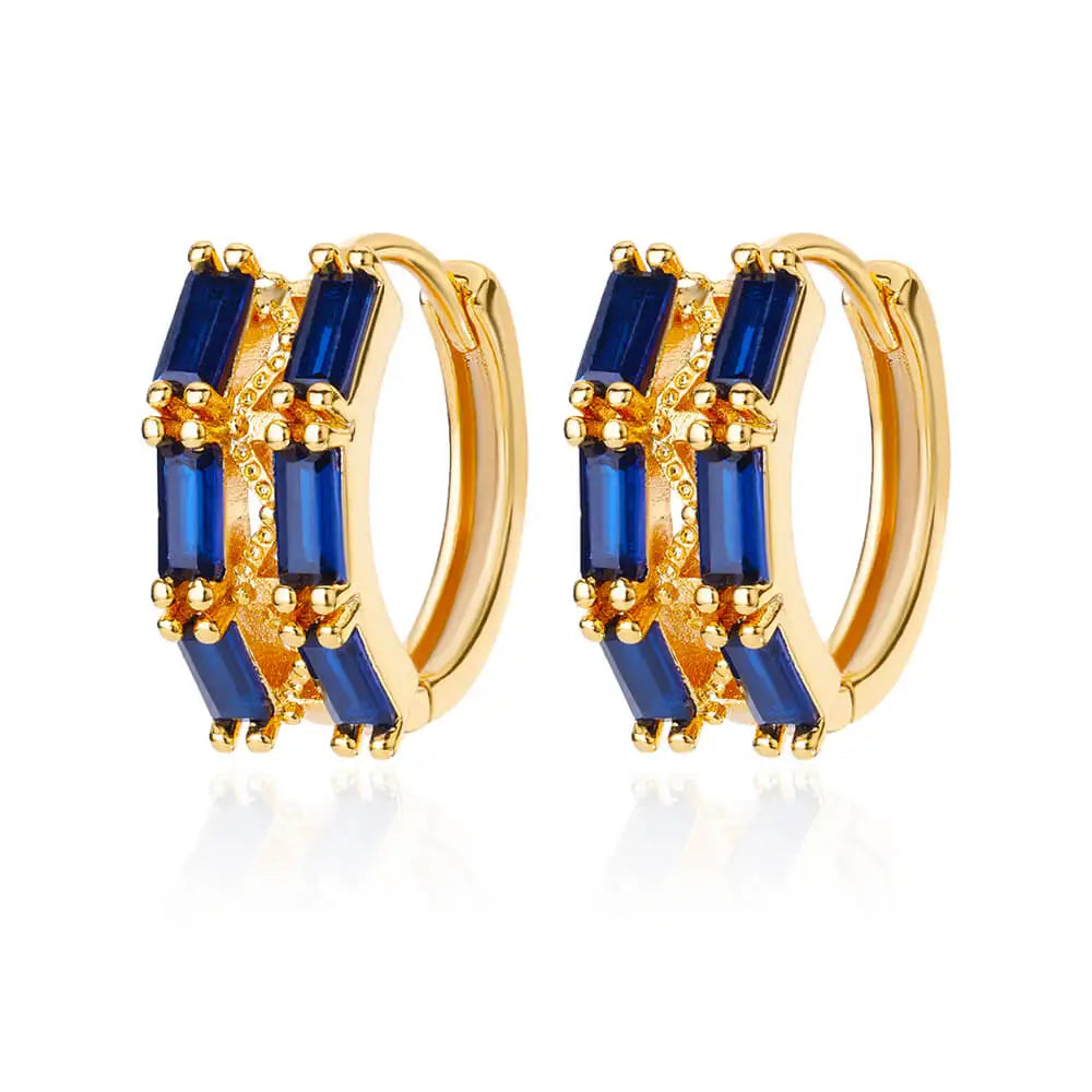 Luxus Blaue Zirkon Ohrringe für Damen Edelstahl Ohrringe 2024 Trendiges Neues Design Goth Schmuck Ohrringe Damen