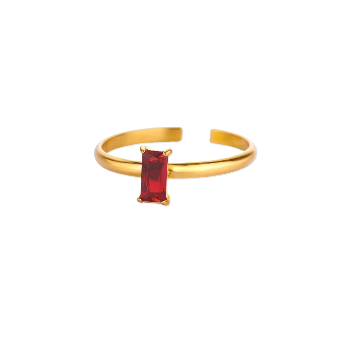 Edelstahl Geburtssteinringe für Damen Goldfarbe Zirkon Geburtsstein Öffnungsring Minimalistischer Weihnachts-Geburtstags-Schmuckgeschenk