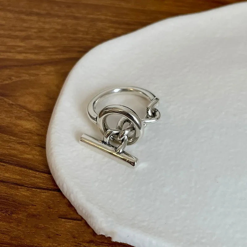Nuevo en plata de ley 925, anillo redondo, anillos ajustables para mujeres y hombres, joyería de lujo estética para compromiso, joyería al por mayor