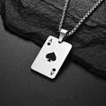 1 Stück kreative Poker-Karten-Halskette, Anhänger, Pik-Herz-Ass, trendige Hip-Hop-West-Coast-Halskette, Anhänger, Alltagszubehör