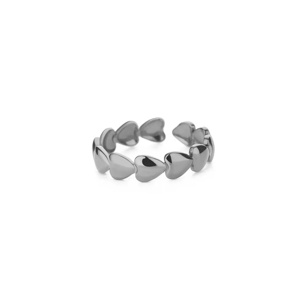 Edelstahl Herzringe für Damen, verstellbarer, goldfarbener Herzring, Hochzeitspaar, Weihnachtsgeschenke, Partygeschenke