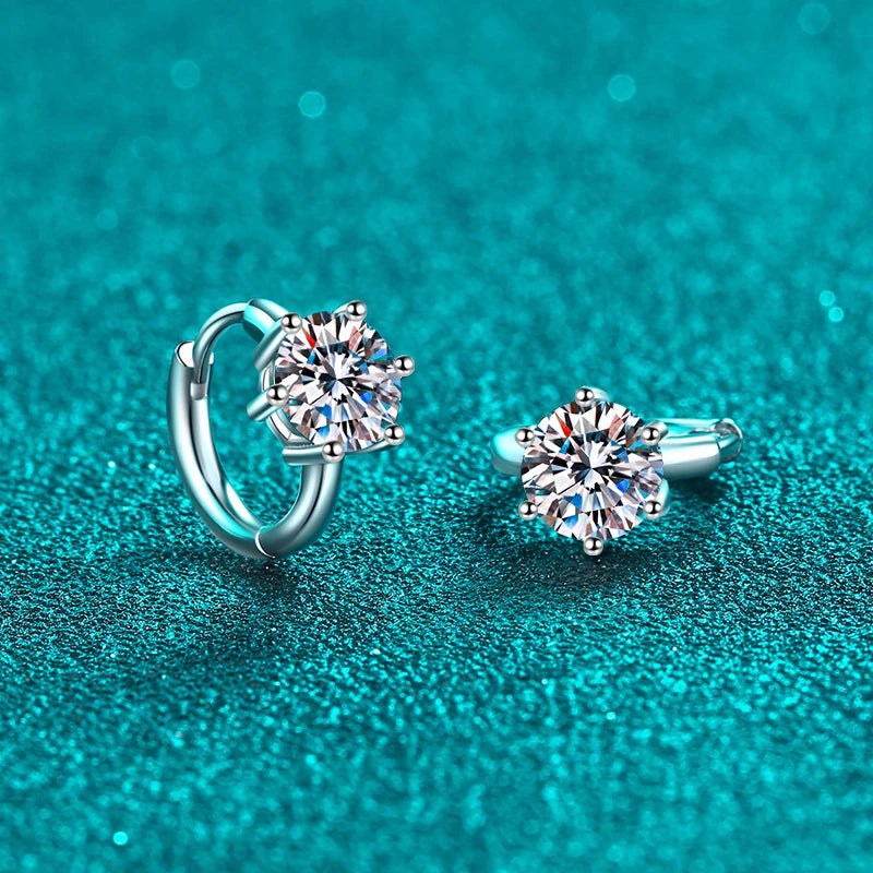 NeeTim 0.5ct 1ct Moissanit Ohrringe 925 Sterling Silber Labor-Diamant Funkelnde Party Hochzeit Ohrstecker Designer für Frauen