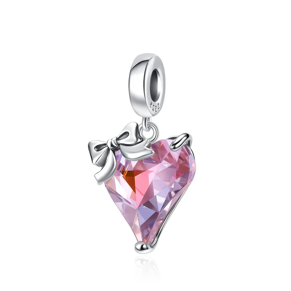 2026 Frühlings-Pink-Serie Ballon Schmetterling Blumen-Anhänger passend für S925 Europäische 925 Sterling Silber Armband Armreifen Halskette