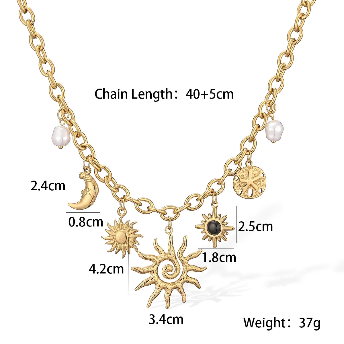 NEWBUY 2025 Fashion Gold Color Stainless Steel Jewelry Non-Fading Bohemian Style Choker Necklaces For Women Summer Accessories