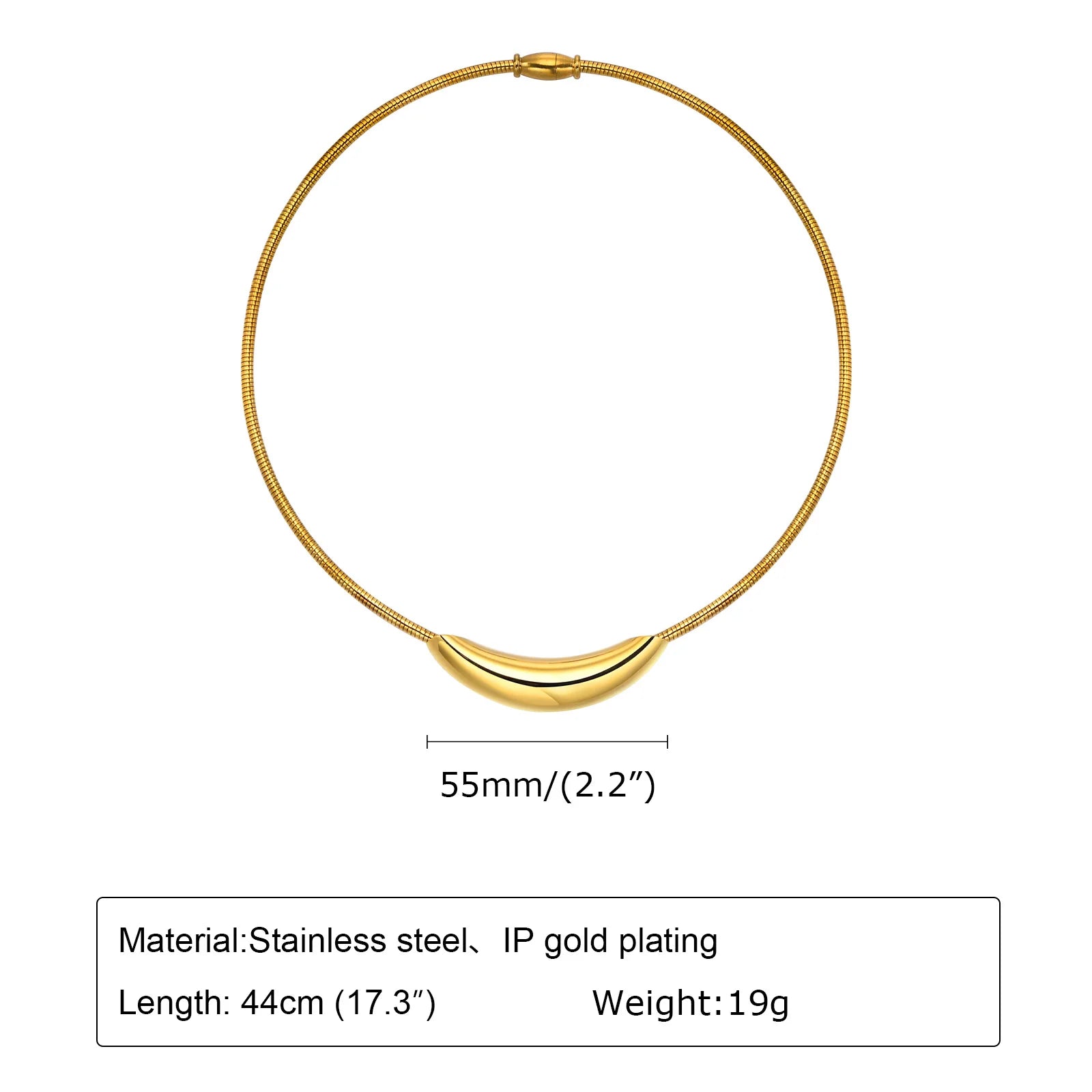 Choker Neck Cuff for Women, Open Collar Choker Torques Necklace Adjustable ,Simple Stainless Steel Jewelry