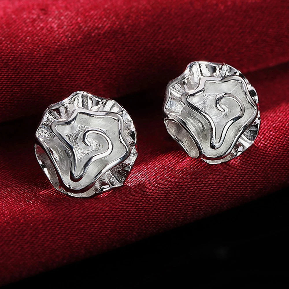 Pendientes de aro redondos simples de plata de ley 925 de alta calidad para mujer, joyería de moda para boda y compromiso