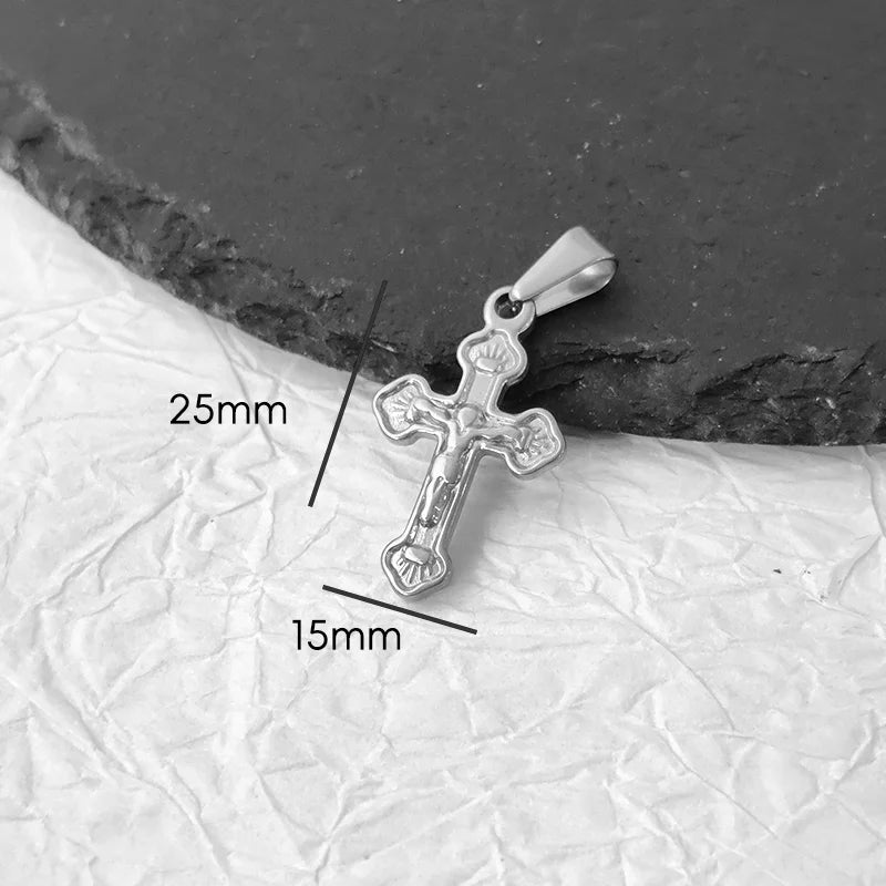 Colgante Sin Deslustre Cruz de Ángel Corazón de Acero Inoxidable Chapado en Oro Vintage para Mujer, Fabricación de Joyas para Collares