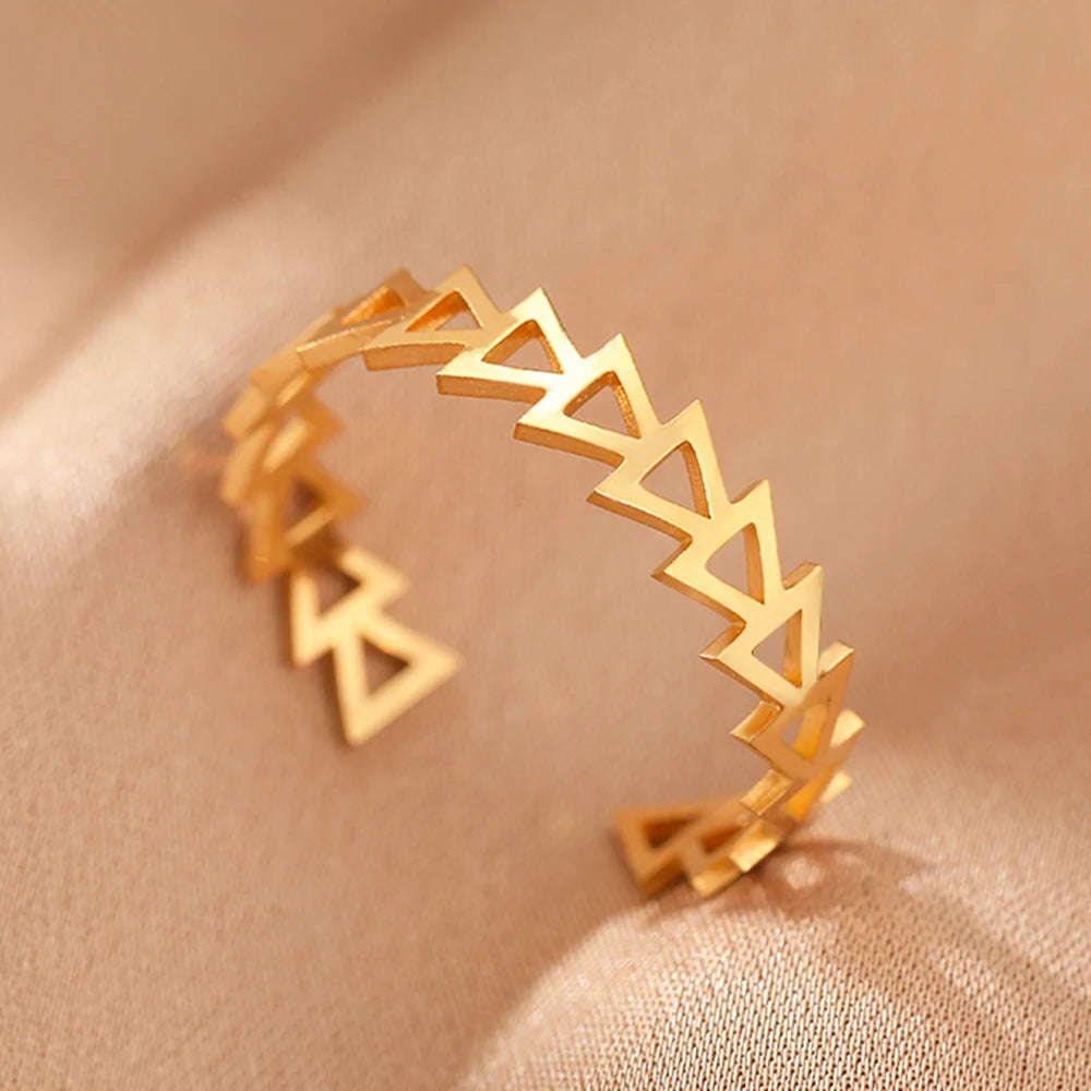 Edelstahlringe Schlichter Geometrischer Modeschmuck Vintage Fein Verstellbare Offene Ringe Für Frauen Schmuck Hochzeiten Geschenke Neu Trendy