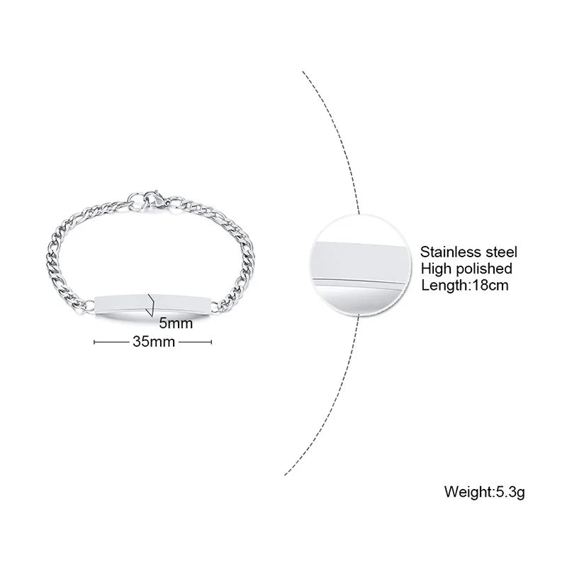 Vnox Minimalistische personalisierte gravierbare Edelstahl-dünne Armbänder für Frauen, Damen, individuelle Freundschafts-, Brautjungfern-Geschenke, Schmuck