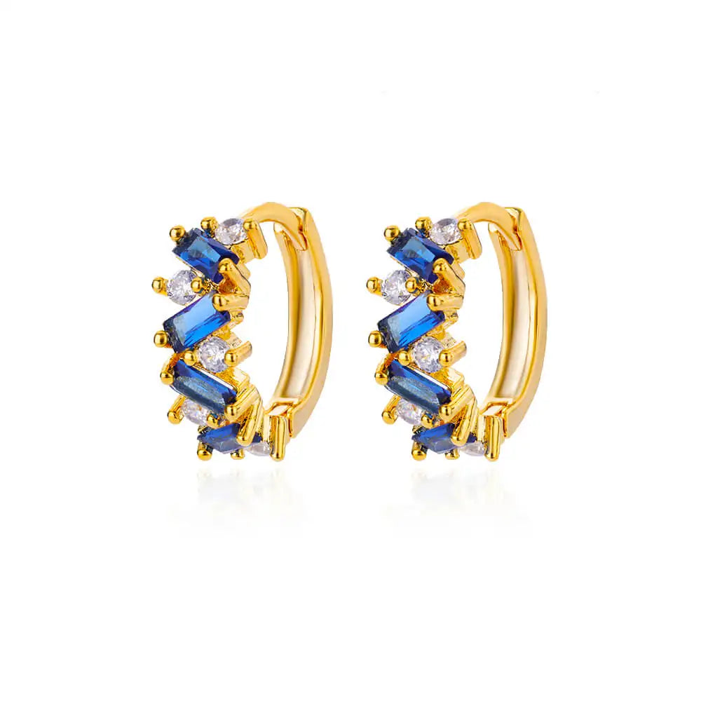 Luxus Blaue Zirkon Ohrringe für Damen Edelstahl Ohrringe 2024 Trendiges Neues Design Goth Schmuck Ohrringe Damen