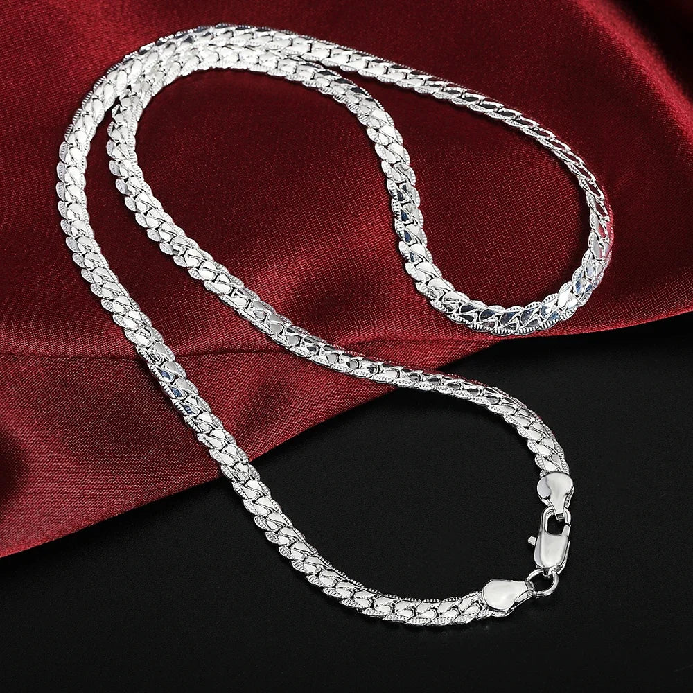 20-60cm 925 Plata esterlina lujo marca diseño noble Cadena de collar para mujer hombre moda boda compromiso joyería