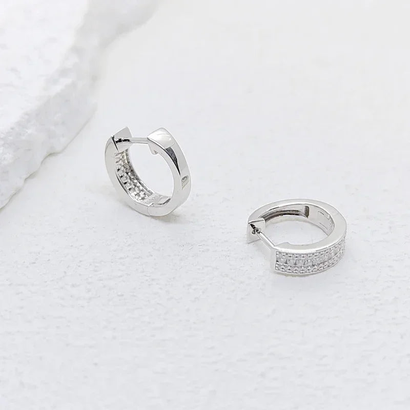 NeeTim Hoops s925 Sterling Silber Volle Echte Moissanite Ohrringe Frauen Funkelnde Diamant-Ohrring Schmuck Geschenk-Zertifikat