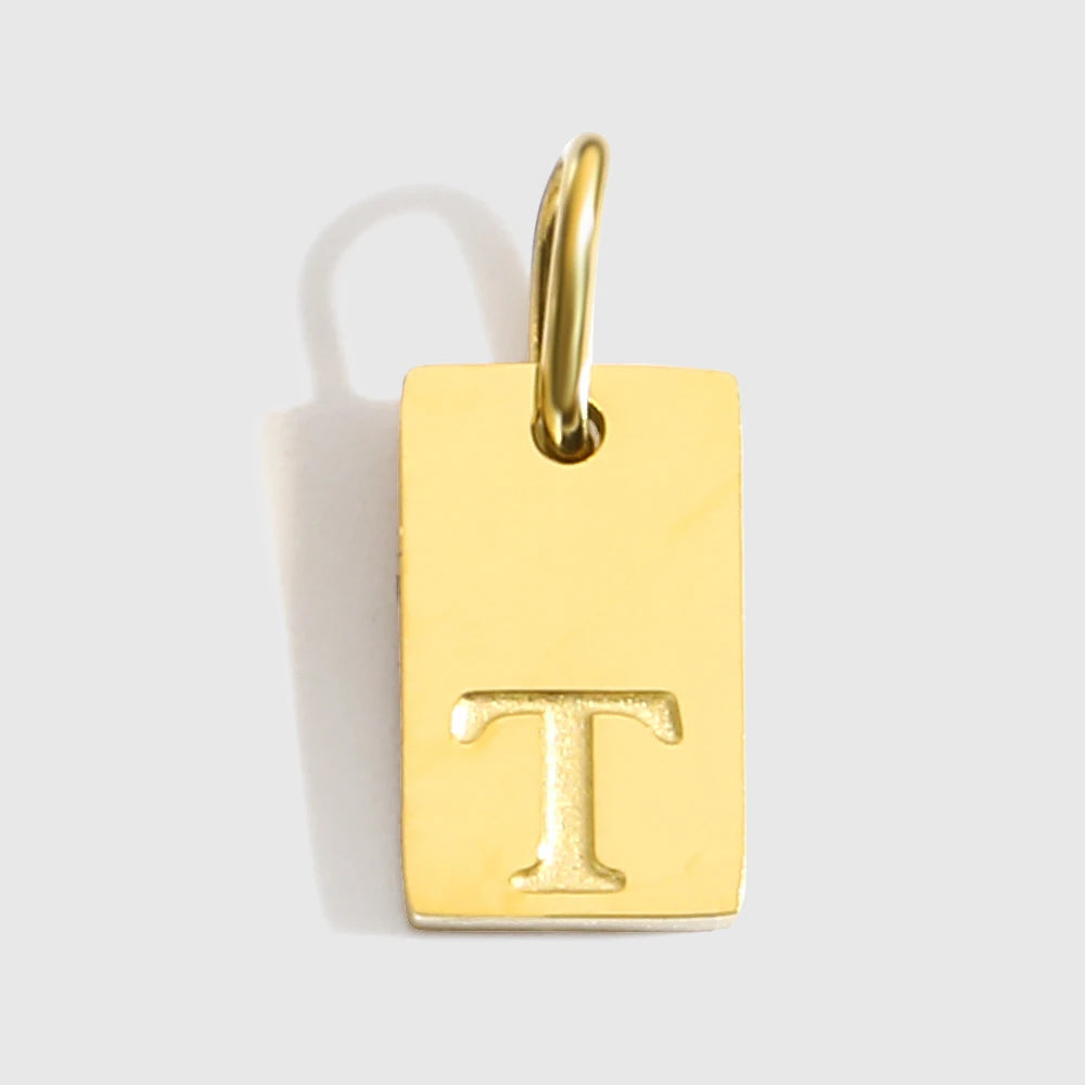 Alphabet-Anhänger für Halsketten, Edelstahl-Schmuck, DIY gravierte Schriftzüge, Accessoires, Damenschmuck
